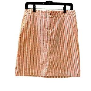 J. Crew Stretch Red and White Searsucker Mini Skirt size 2